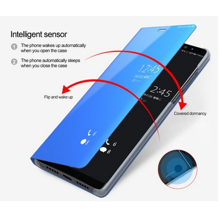 Ốp lưng Samsung Galaxy S8  Plus S9 S10 plus thông minh Flip Cover Đứng xem Clear Mirror cover