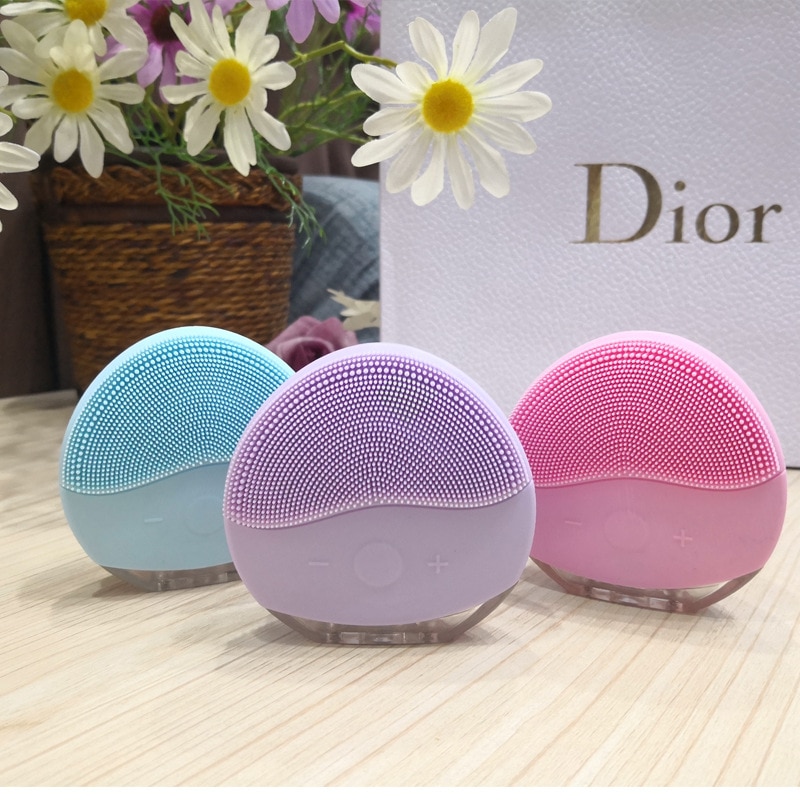 Electric Mini Facial Cleansing Massager Brush For Wash Face Cleanser Machine Deep Clean Silicone Cleaner  Massage USB Charging