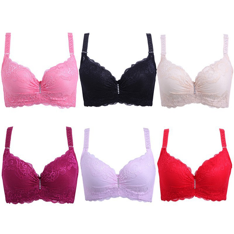 Áo Lót Nâng Ngực Nữ Thêu Ren Chất Liệu Thông Thoáng