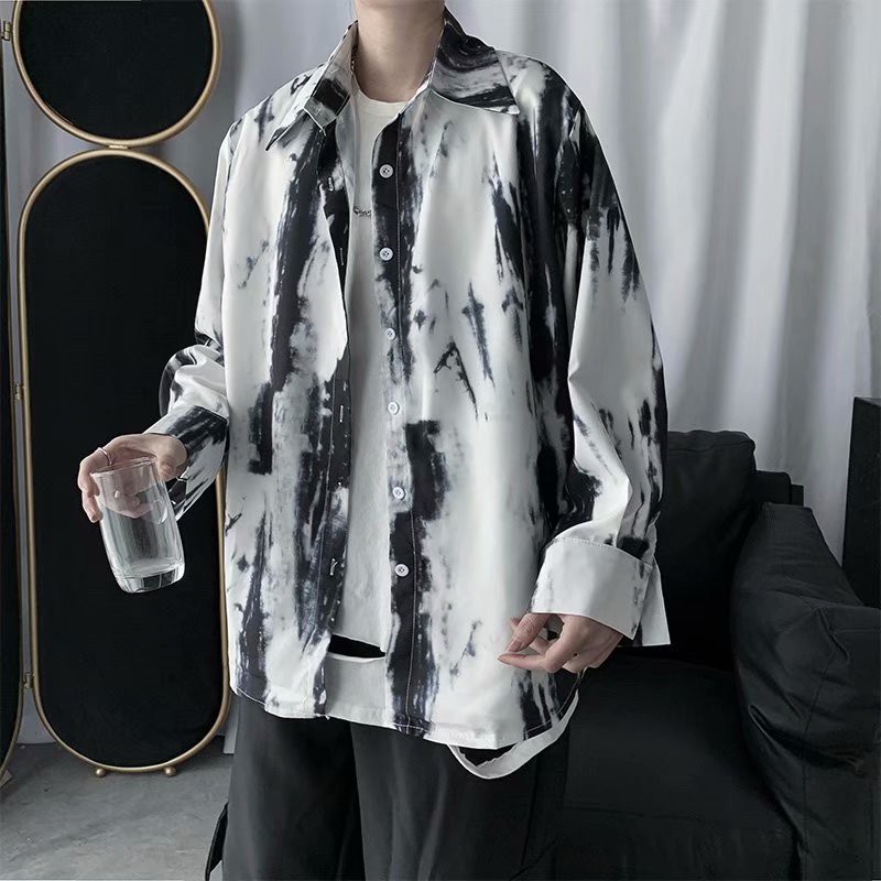 Korean Fashion Men's Long Sleeve Shirt