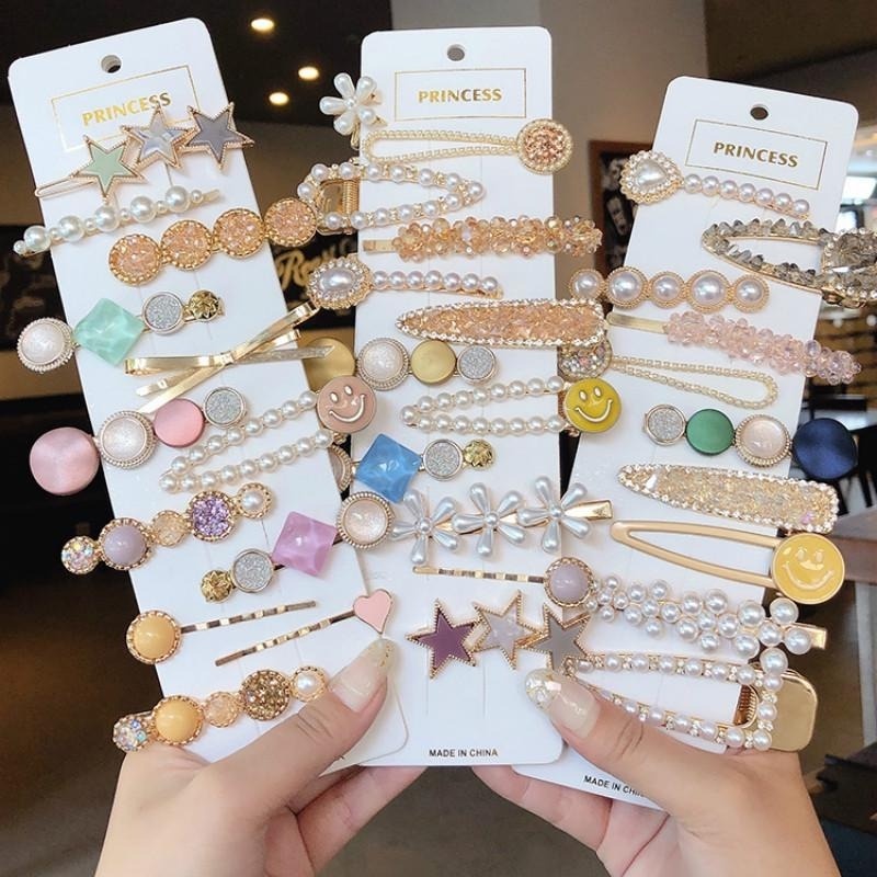 Kẹp Tóc Đính Đá Ngọc Trai Nhân Tạo Thời Trang Hàn Quốc