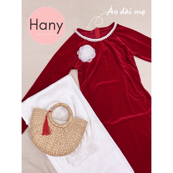 [Hany Baby] Áo Dài Nhung Quần Lụa { HÀNG CÓ SẴN}