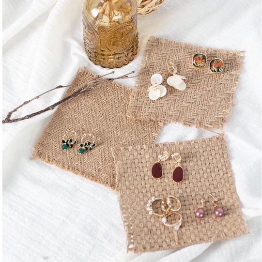 Tấm Lót Ly Bằng Vải Dệt Thủ Công Hình Vuông