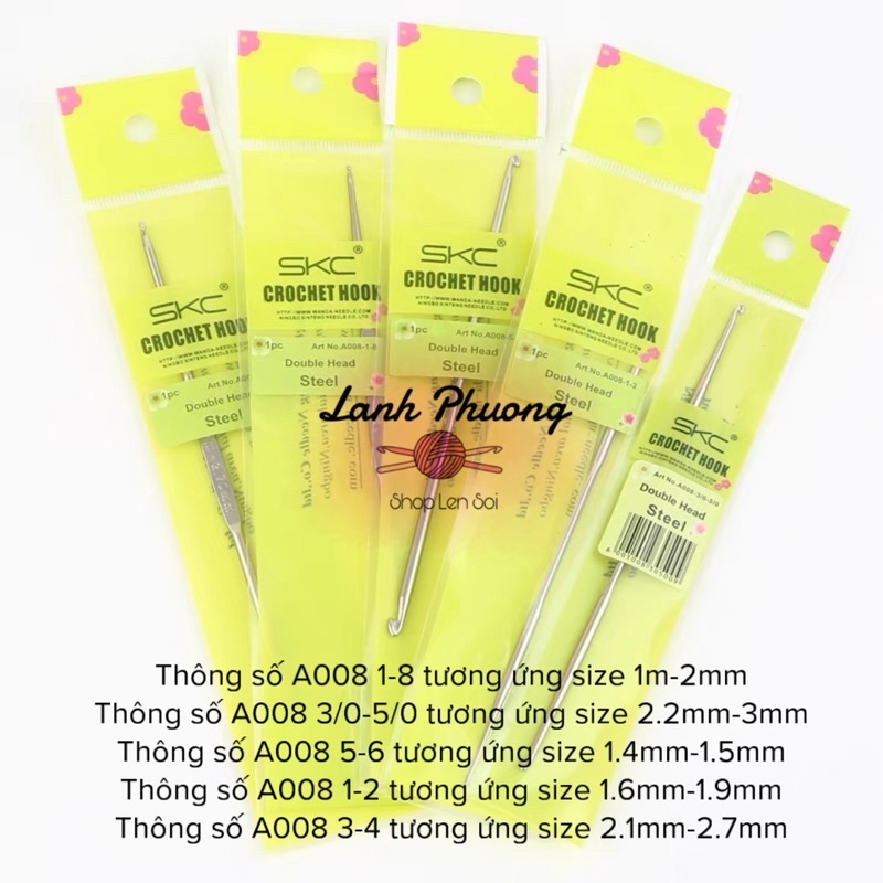 Kim Móc SKC Hai Đầu Size Nhỏ Màu Trắng Bạc