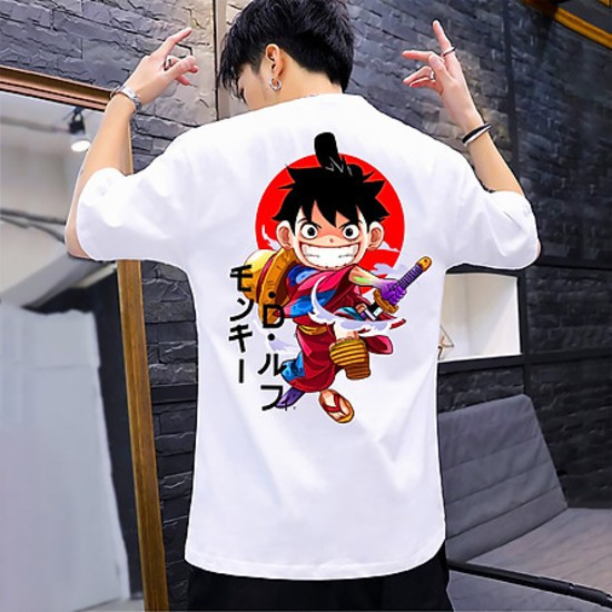 Áo OnePiece Luffy Mũ Rơm ATT-02, Áo thun Anime Manga One Piece Monkey D. Luffy Unisex Nam Nữ