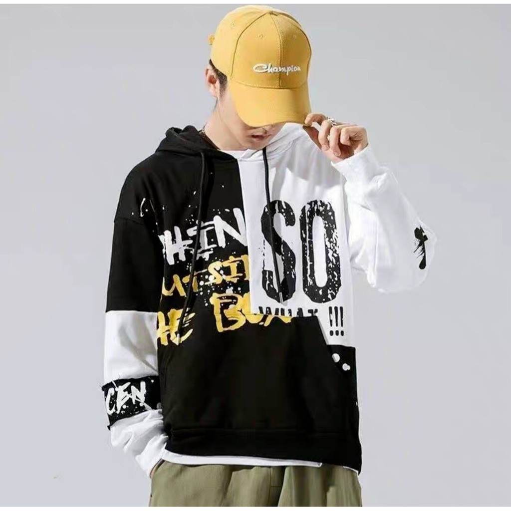 ÁO KHOÁC HOODIE NAM NỮ MÀU ĐEN TRẮNG UNISEX NAM NỮ SO 2 MÀU