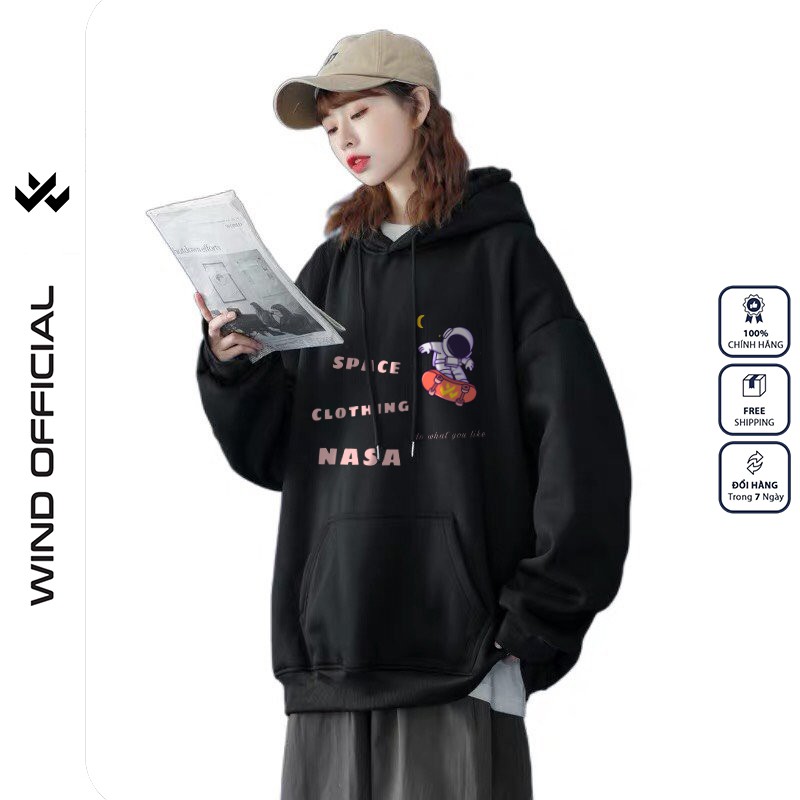 Áo hoodie form rộng WIND unisex nỉ bông HD23 NASA thời trang nam nữ oversize ulzzang | BigBuy360 - bigbuy360.vn