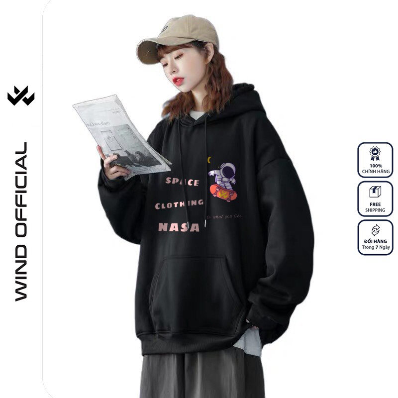 Áo hoodie form rộng WIND unisex nỉ bông HD23 NASA thời trang nam nữ oversize ulzzang