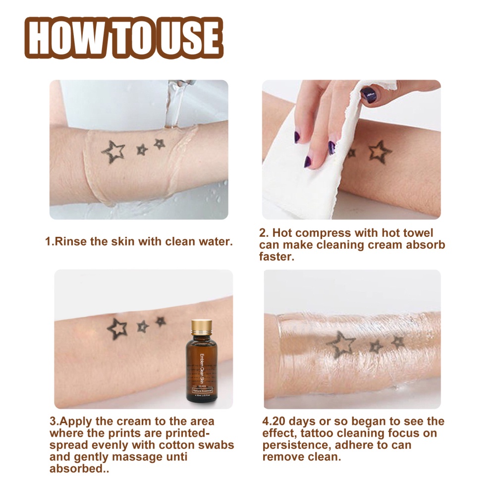 Eelhoe 30ml Loại bỏ hình xăm Nước loại bỏ hình xăm chất lỏng loại bỏ Hình Xăm Loại Bỏ-ampere