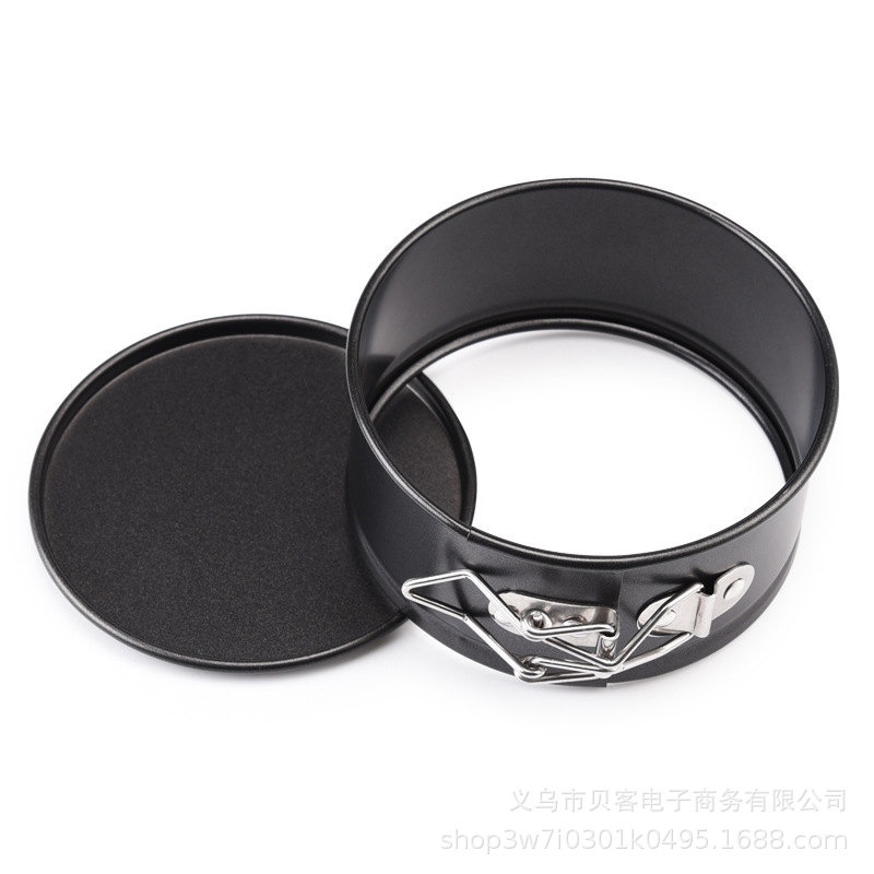 Khuôn Tròn Nướng Bánh Bông Lan Mousse Lạnh Dụng Cụ Làm Bánh Sinh Nhật Chống Dính Đế Rời Có Khóa 4 Inch Hình Tim Tròn