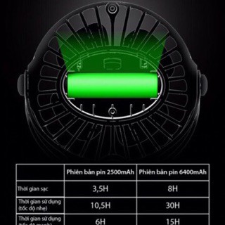 Quạt tích điện Yoobao 6400mah FREESHIP kẹp sạc mini cầm dùng liên tục 32h. Bảo hành 12 tháng | BigBuy360 - bigbuy360.vn