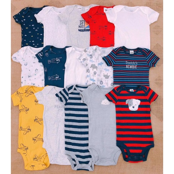 Set 5 body chip Bodysuit Cater's cộc tay xuất dư xịn cho bé (mẫu ngẫu nhiên)