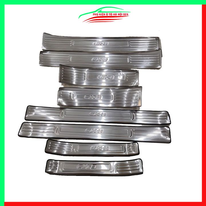 Ốp bậc cửa, nẹp bước chân INOX cho xe Mazda CX3, CX-3 2021-2023