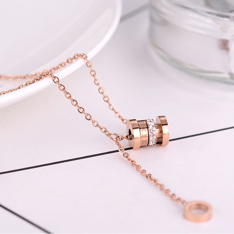 Good luck waistline rose gold plated pendant necklace female Korean fashion clavicle chain does not fade