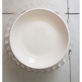 Dĩa sứ trắng 8 in 18 cm  và Dĩa Thủy Tinh 22 cm - Giao hàng 1 giờ