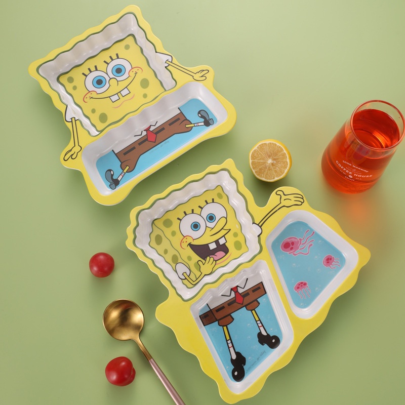 Khay Đựng Thức Ăn Bằng Sợi Tre Họa Tiết Hoạt Hình Dễ Thương Cho Bé