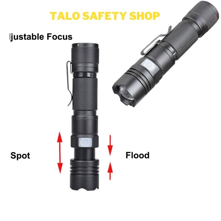 Đèn pin cầm tay mini siêu sáng chip led XHP50 MÃ 10, pin 18650