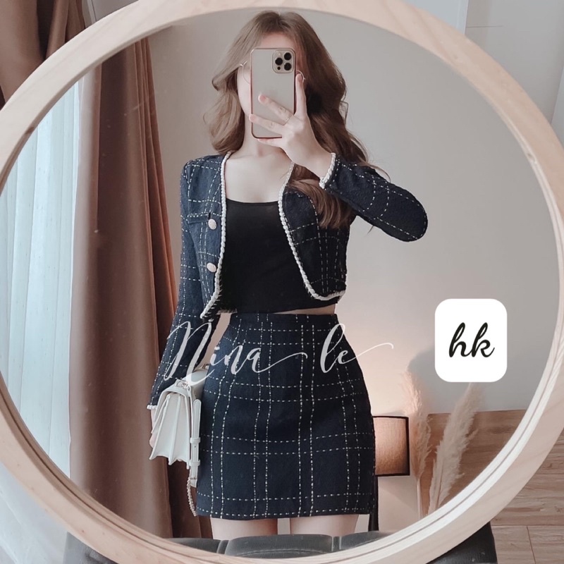 Set dạ tweed tay dài (hàng sẵn- ảnh thật ở cuối) | BigBuy360 - bigbuy360.vn