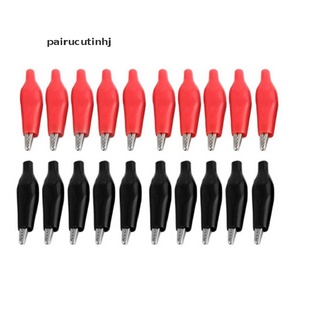 [pairucutinhj] 20Xs Red Black Soft Plastic Testing Probe Alligator Clips Crocodile Test Clip