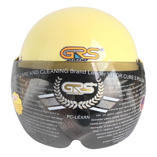 Mũ bảo hiểm nửa đầu có kính siêu đẹp - Dành cho người đầu nhỏ hoặc trẻ em trung học - GRS A08K - Vàng bóng