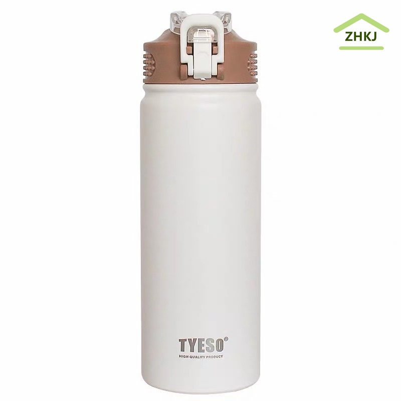 Bình Nước Thể Thao Bằng Thép Không Gỉ 304 Cách Nhiệt Có Ống Hút 4 Màu530Ml 750ML