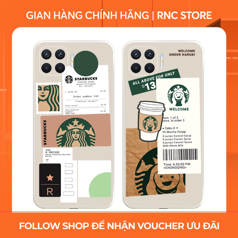 Ốp lưng OPPO A1K/A3S/A54/A94/F9/ ....dẻo cạnh vuông bảo vệ camera hình Starbucks.