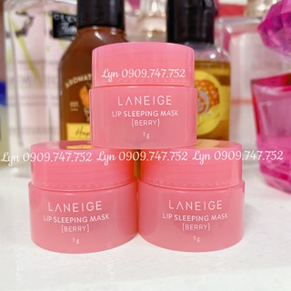 [CÓ SẴN - BERRY 3g] Mặt Nạ Ngủ Cho Môi Laneige Lip Sleeping Mask Môi Tẩy Da Chết TBC Môi Minisize Mini Son Dưỡng Môi