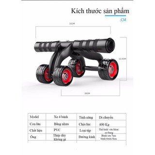 Con Lăn Tập Bụng Paledas 4 bánh