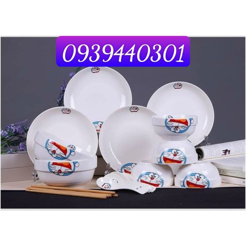Set chén muỗng đoremon