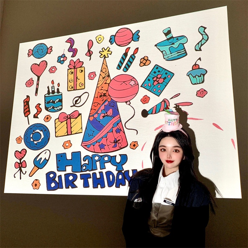 Đèn Chiếu Chữ Happy Birthday Trang Trí Tiệc Sinh Nhật