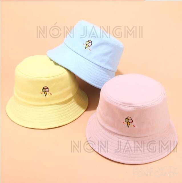 Nón Bucket 1 Mặt Que Kem