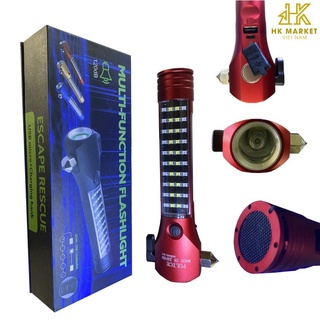 Đèn Pin 11 Chức Năng Có Còi Hú Multi-Function Flashlight Full Box
