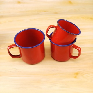 Cốc sắt tráng men màu đỏ