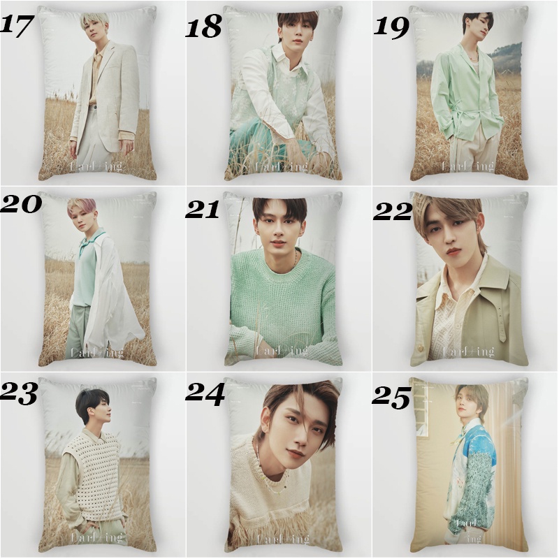 Vỏ Gối Hình Chữ Nhật In Hình Nhóm SEVENTEEN Hai Mặt Trang Trí Nhà Cửa
