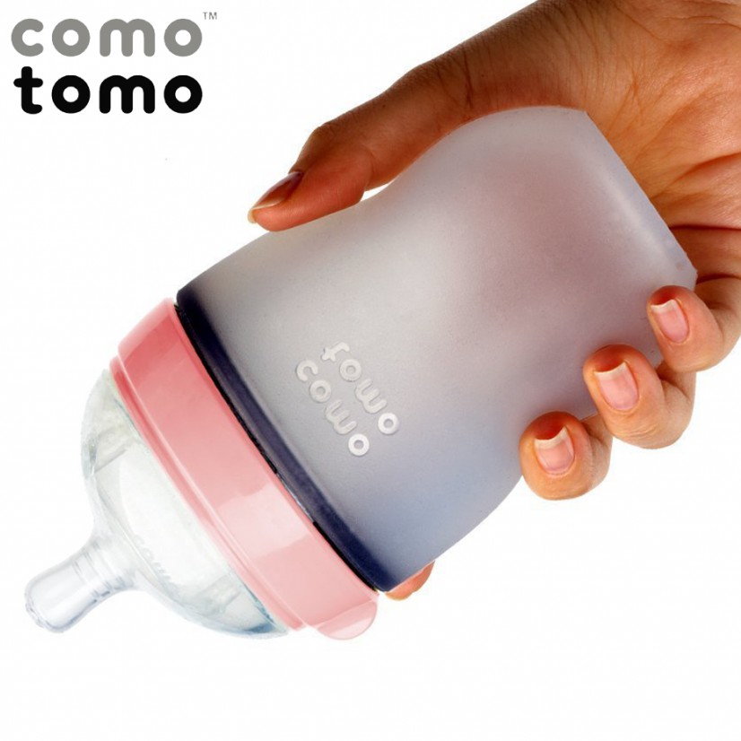 Bình sữa silicone Comotomo 250ml- Xanh, hồng