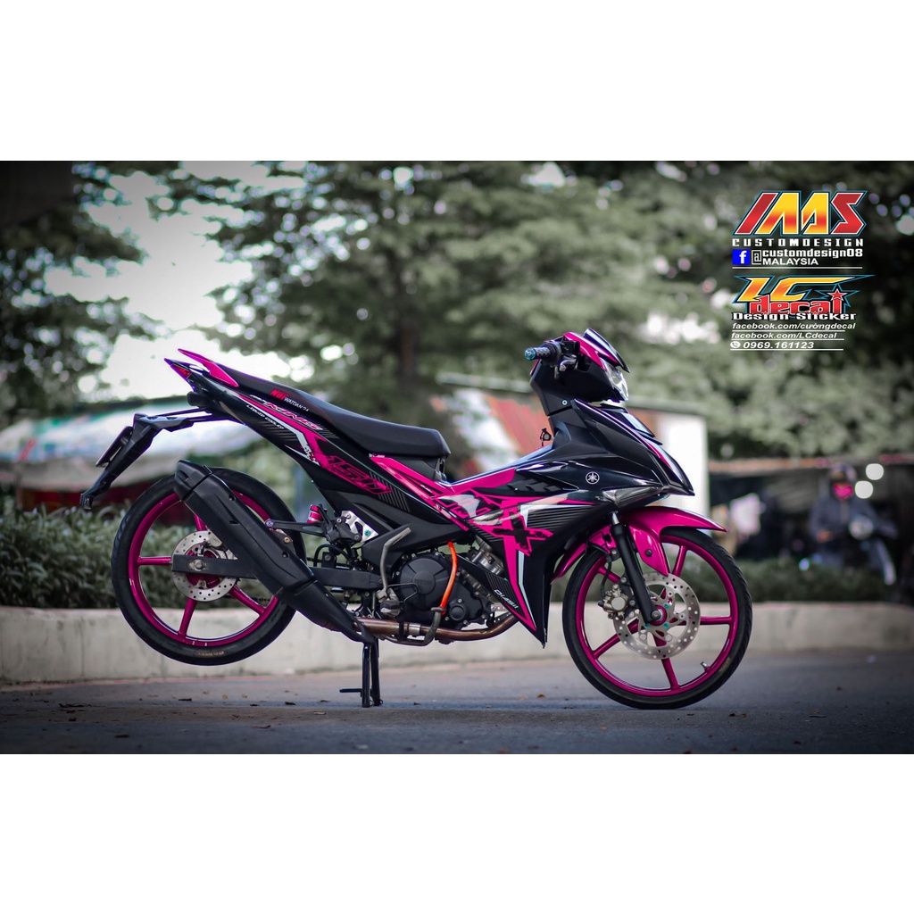 TEM RỜI mẫu MX hồng dán Exciter 150 đen - màu hot 2022