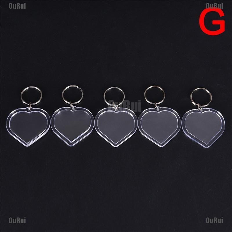 Set 5 Khung Ảnh Trong Suốt Kèm Móc Khóa Xinh Xắn