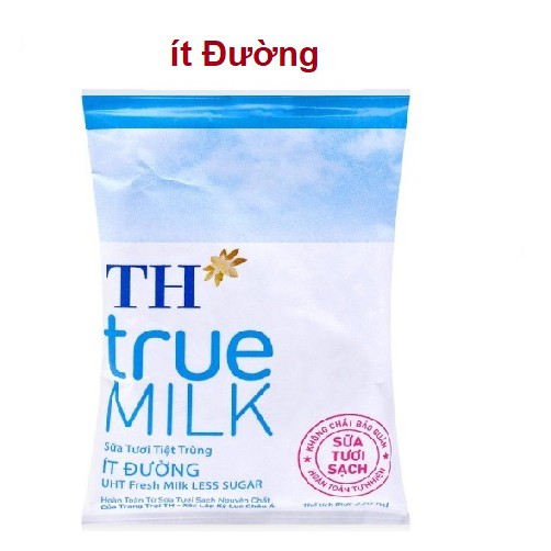 Sữa Tươi Tiệt Trùng TH Túi ít Đường, Có Đường, Nguyên Chất (220ml)