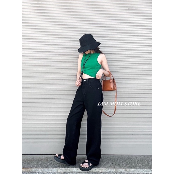 Quần jean ống rộng, dài 98-100cm( kèm video )