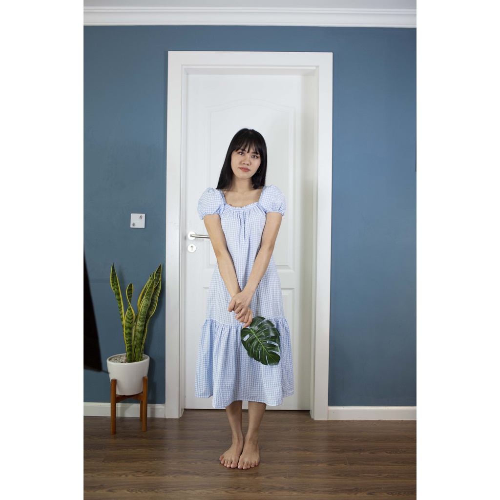 Đầm Thiết Kế Suông Đuôi Cá Kẻ Caro Xanh-Phong Cách Dễ Thương, Tôn Dáng Cho Nữ Thời Trang Mùa Hè | BigBuy360 - bigbuy360.vn