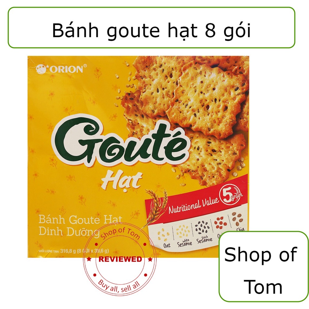 Bánh goute hạt Orion, hộp lớn 8 gói