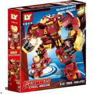 Đồ chơi xếp hình Lego Siêu Robot Hulk Buster (Iron man, người sắt) Mã số LY76013 Mẫu lắp ráp lego cho bé trai