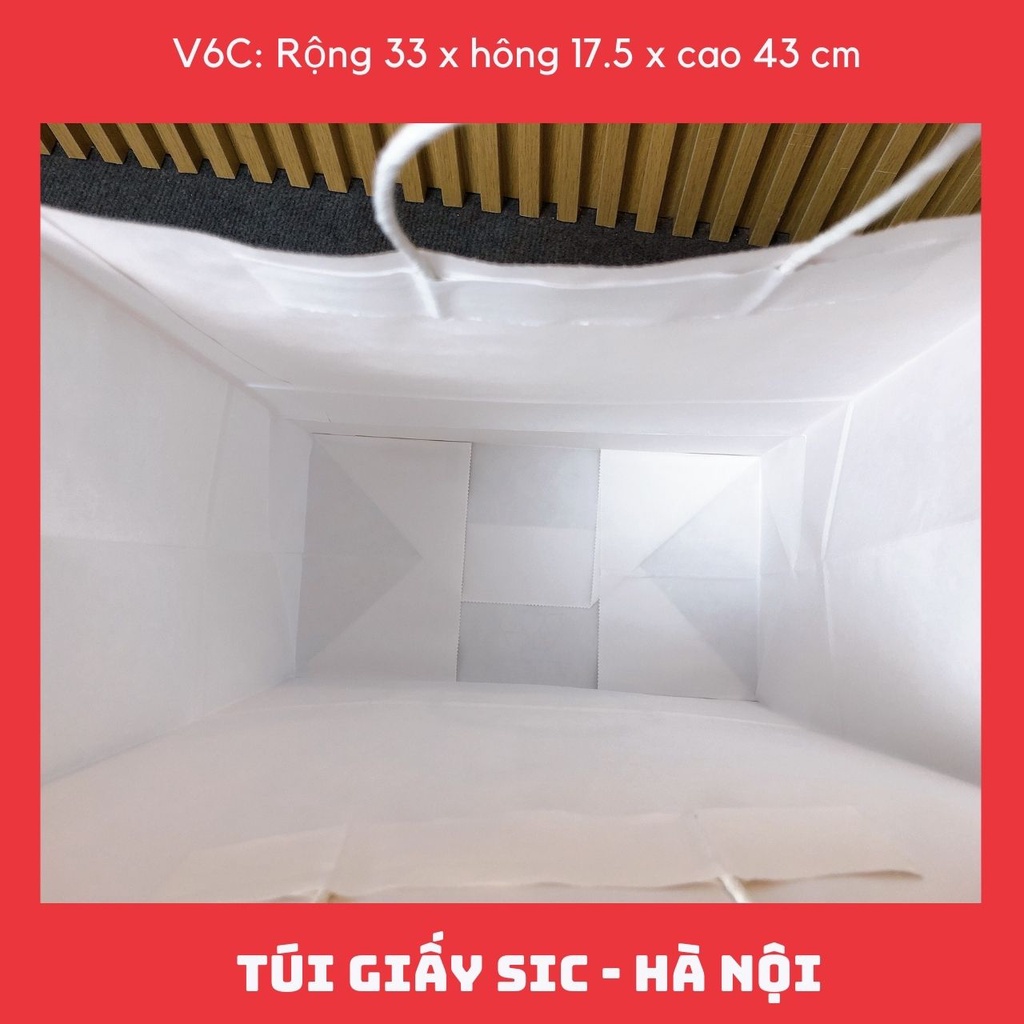 [SET 100 CHIẾC] TÚI GIẤY KRAFT V6C: 33x17.5x43 cm CÓ QUAI ( ẢNH THẬT)