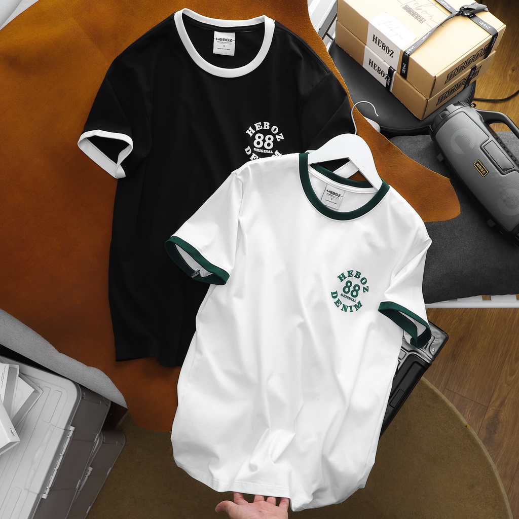 Áo thun nam HEHOZ cao cấp in logo circle phong cách 3M cotton mềm mịn thấm hút tốt - 00001148