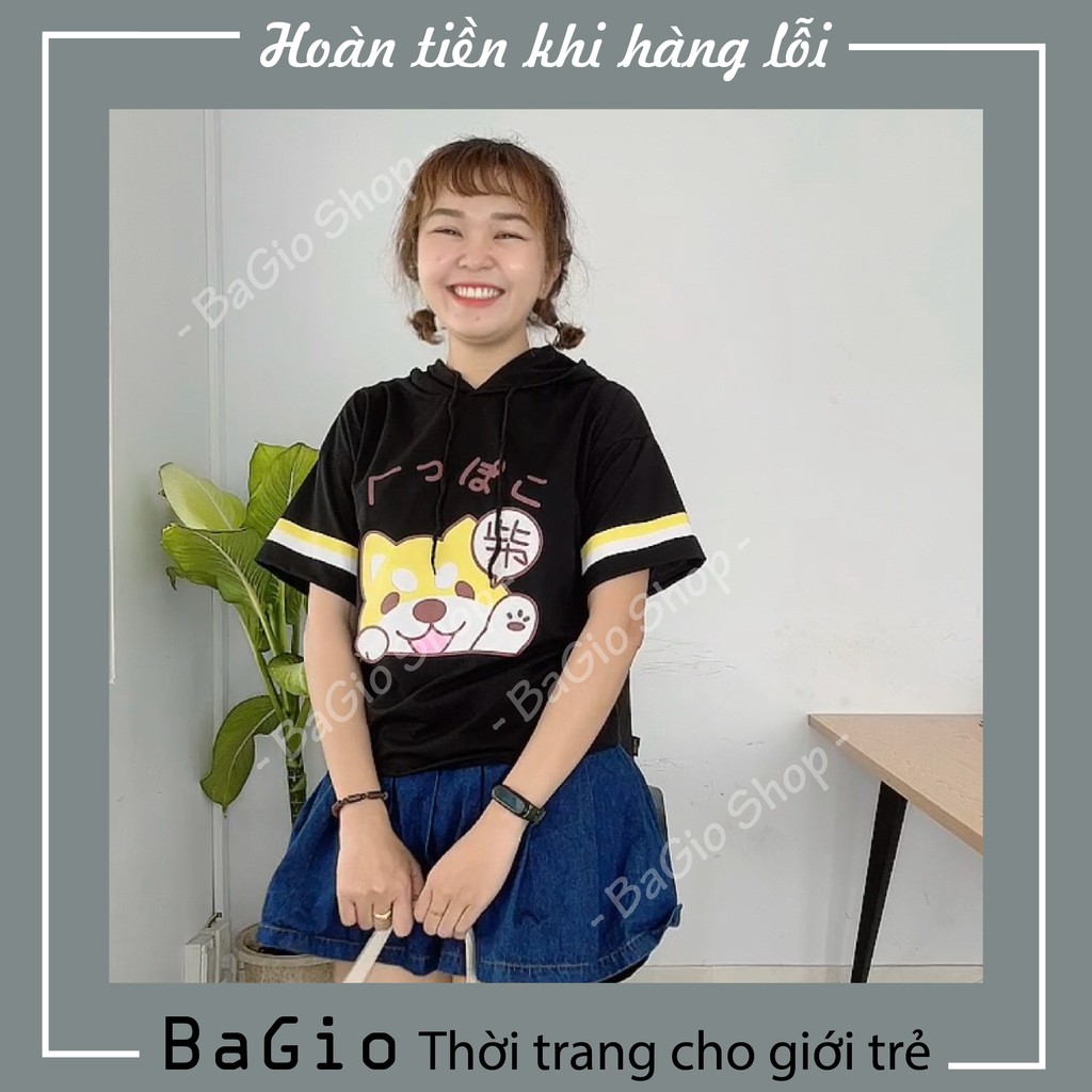 Áo phông hoodie cotton - áo thun unisex tay ngắn mùa hè in hình mèo cún | BigBuy360 - bigbuy360.vn