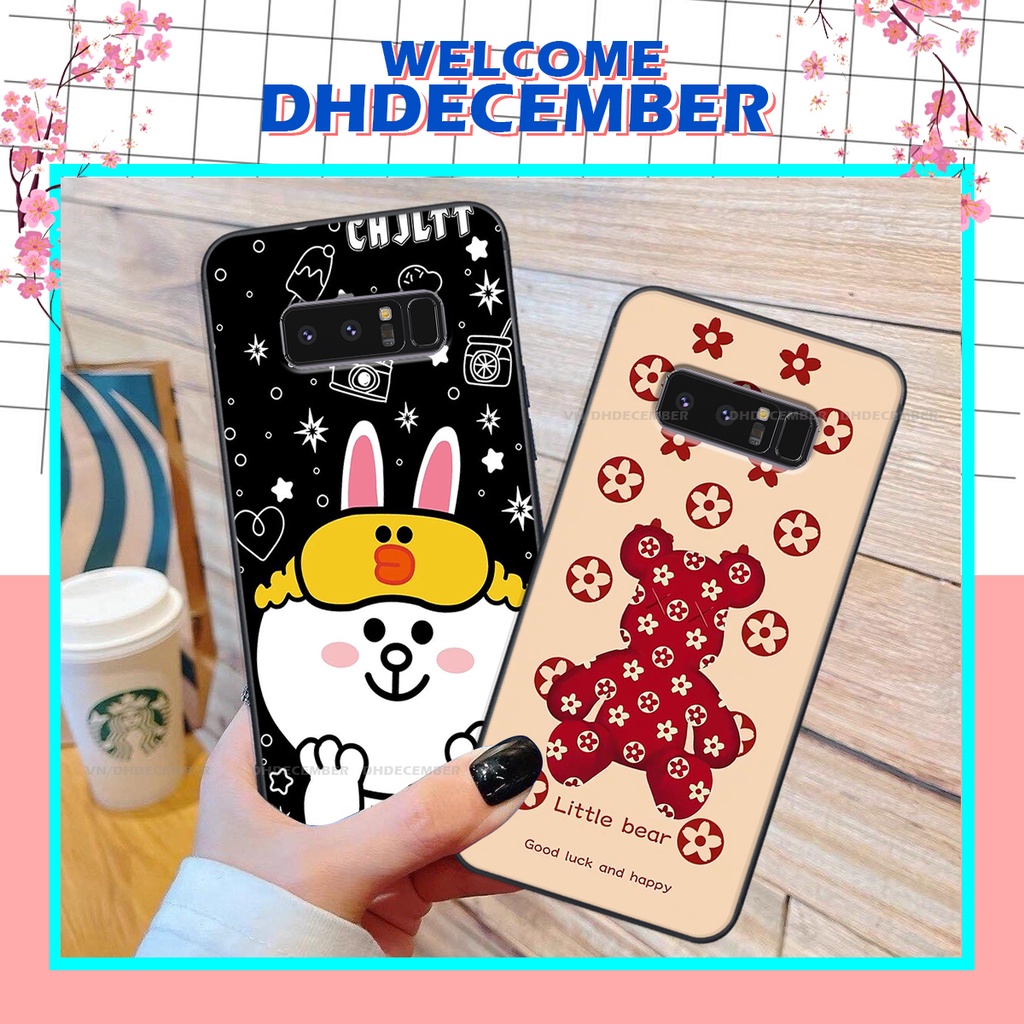 Ốp lưng Samsung Galaxy NOTE 8 in hình gấu K@ws, gấu nâu, dor@emon RẺ- ĐẸP- BỀN
