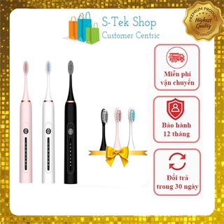 Bàn chải điện Sonic X7 6 chế độ Cao cấp - TẶNG HỘP VÀ 4 ĐẦU BÀN CHẢI, Bàn chải đánh răng tự động, Lông mịn bảo vệ răng
