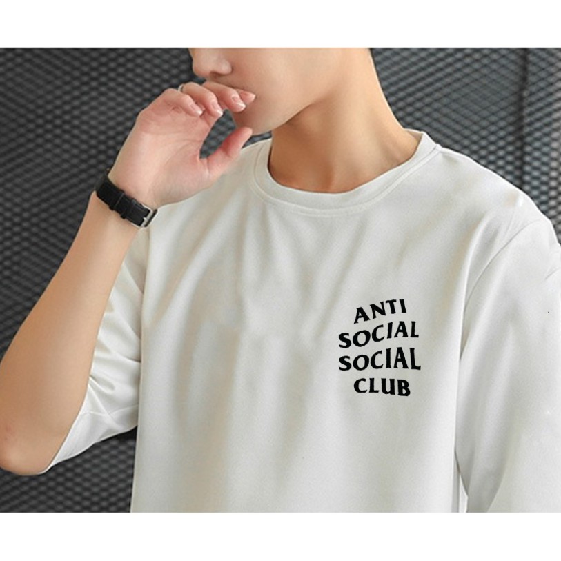 Áo thun tay lỡ unisex form rộng oversize In Chữ AnTi 150k áo phông nam nữ basic streetwear trắng