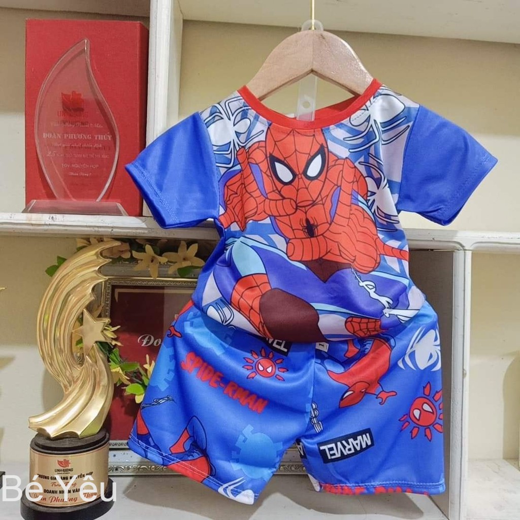 Bộ quần áo cộc tay hình siêu nhân cho bé trai từ 3-15kg