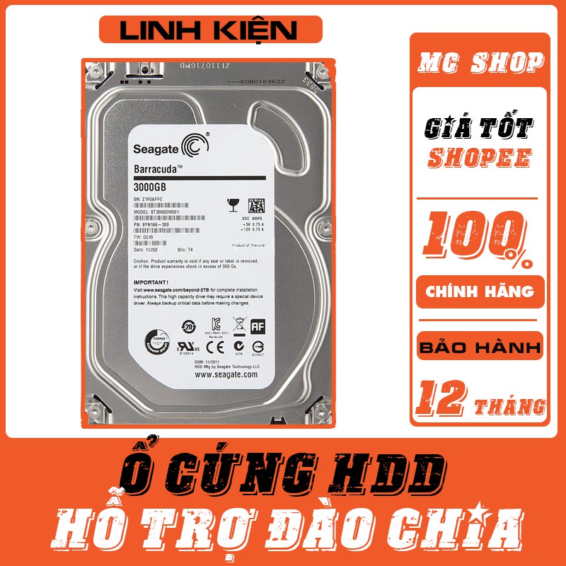 [Còn hàng] Ổ cứng HDD Seagate 3.5" Đào XCH 7200rpm 3TB-4TB-6TB-8TB-10TB tháo máy đồng bộ